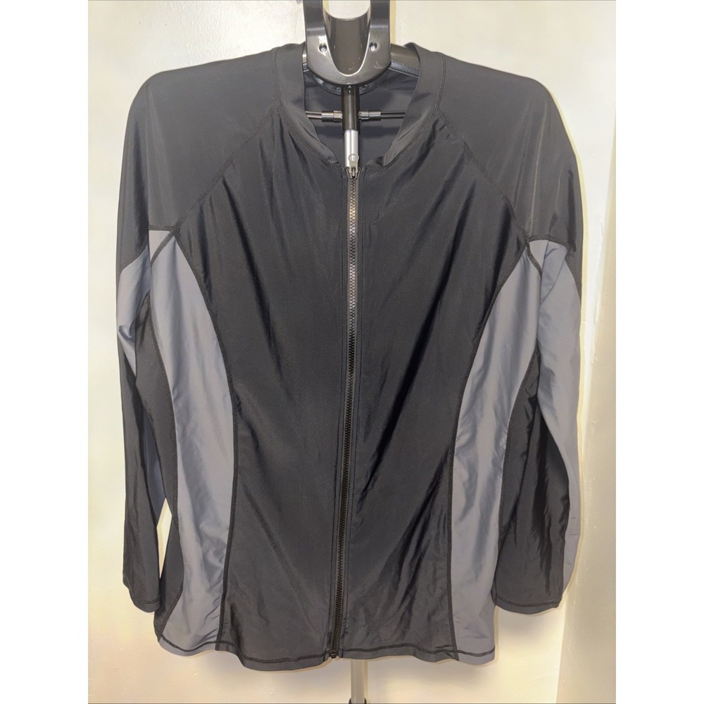 Swim Shirts for Women with Front Zip Long Sleeve Rash Guard Swimming Jackets ...